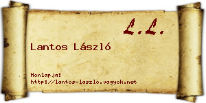 Lantos László névjegykártya